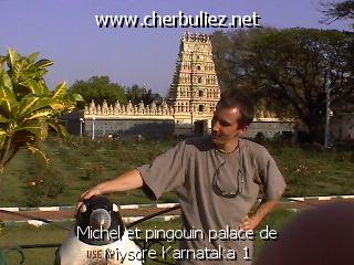 légende: Michel et pingouin palace de Mysore Karnataka 1
qualityCode=raw
sizeCode=half

Données de l'image originale:
Taille originale: 112888 bytes
Heure de prise de vue: 2002:02:18 13:28:32
Largeur: 640
Hauteur: 480
